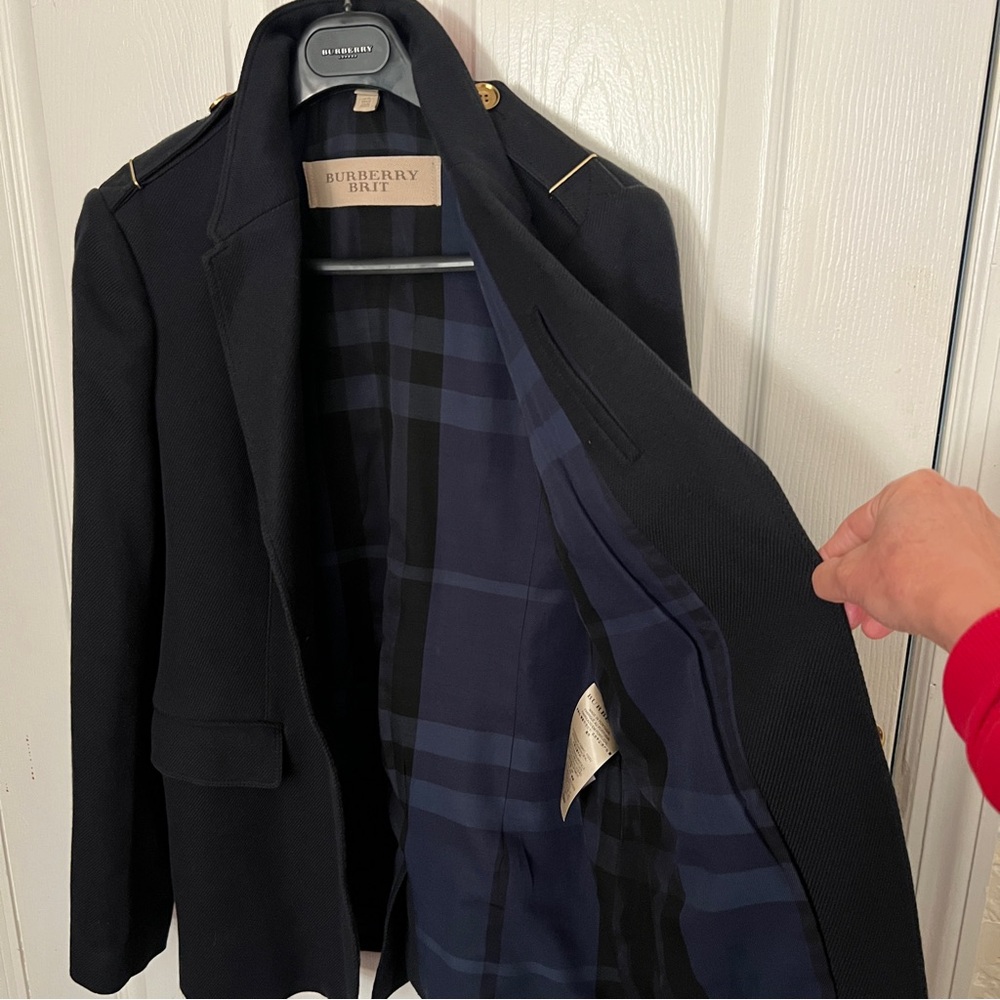 Burberry Navy Jacket with Bold Red Trim - Picture 6 of 12